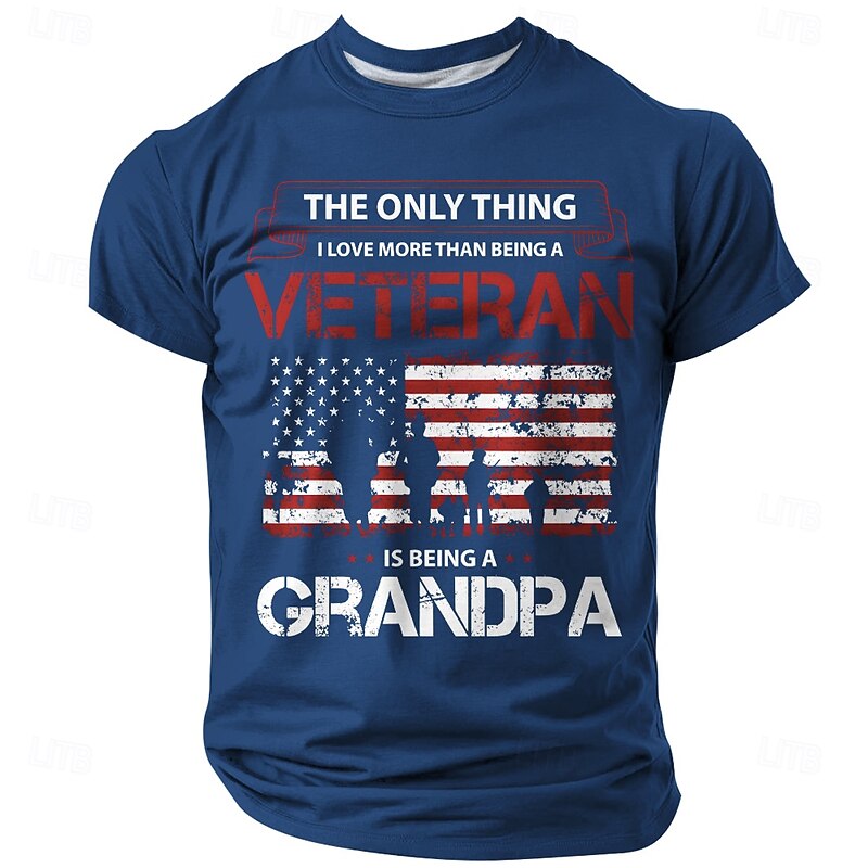 Men's Veterans Father T Shirt Short Sleeve T shirt 3D Print Crew Neck Shirt Fashion Daily Basic Street Casual Daily Black Blue Green Summer Spring All Seasons Clothing Apparel S M L XL XXL XXXL2