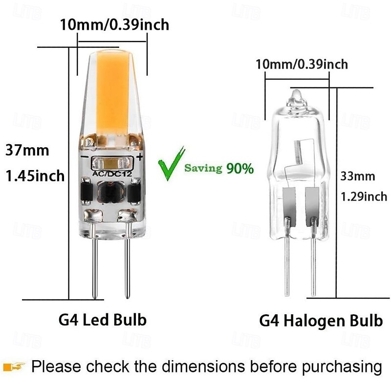 G4 LED Light Bulbs 3W Equivalent to 30W T3 JC Type Bi-Pin G4 Base Halogen Bulb AC/DC 12V G4 Bulb White Warm White for Under Cabinet Light Ceiling Lights RV Boats 10pcs3