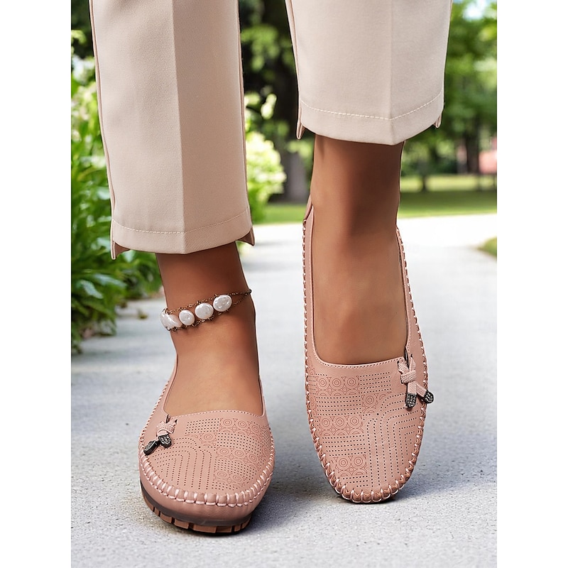 Women's Soft Pink Loafers – Comfortable Slip-On Driving Moccasins for Office, Shopping and Weekend Outings2