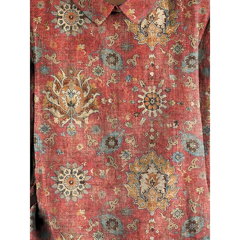 Women's Blouse Long Sleeve Peter Pan Collar Casual Graphic Geometric Daily Stylish Collar Regular Tops Daily Buttons Print Yellow Red Summer Spring2