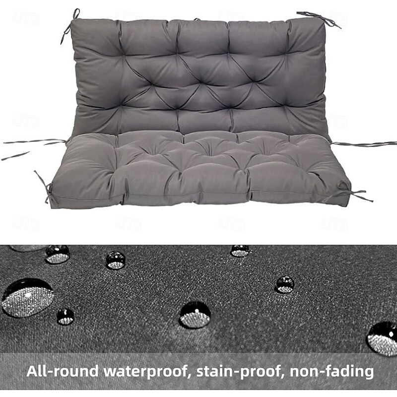 Porch Swing Cushions, Patio Cushions 2-3 Seater Waterproof Swing Chair Cushions for Outdoor Furniture, Thicken 4in Outdoor Swing Cushions, for Outdoor Patio Garden3