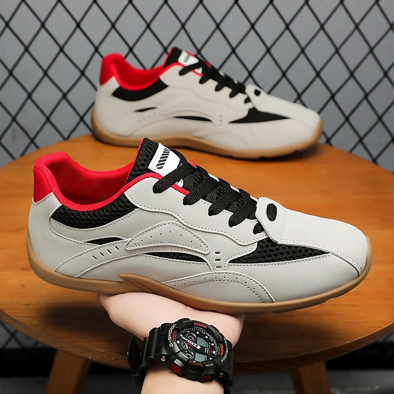 Men's Beige and Black Casual Sneakers with Stylish Design - Fashion-forward, Versatile, Suitable for Casual Outings, School  and Weekend Wear4