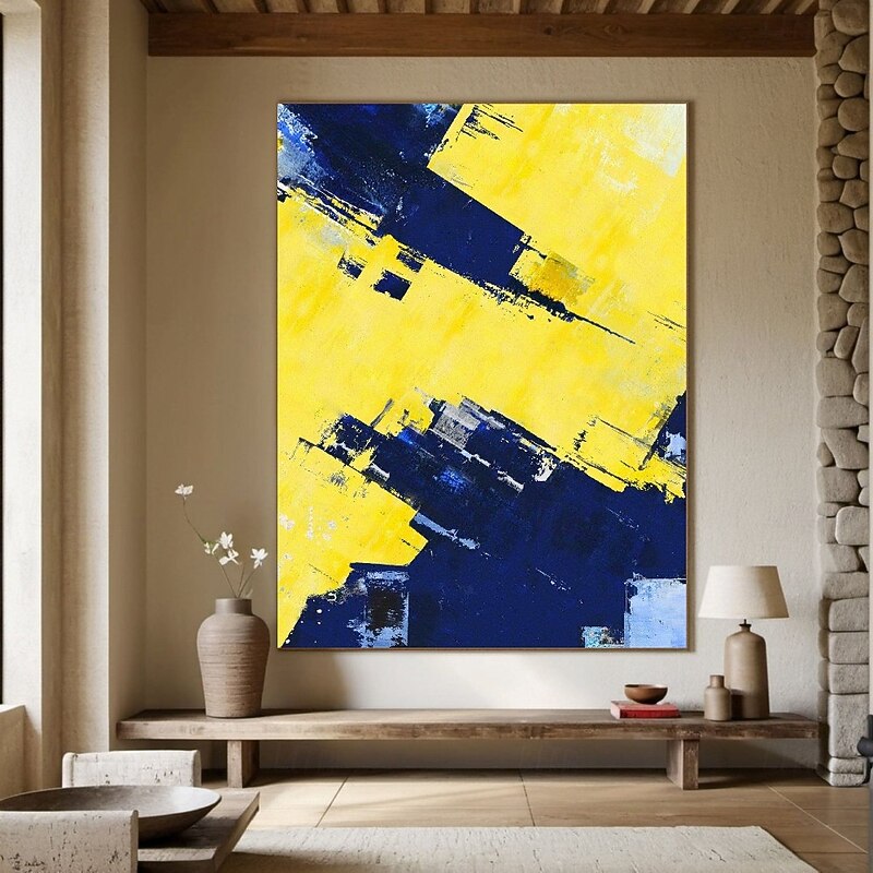 Yellow oil painting abstract oil painting Handmade abstract Golden Vortex Artisan-Textured Abstract Oil Painting Hand-painted  Impasto Collision Gallery-Ready Black Float Frame Canvas Paingting3