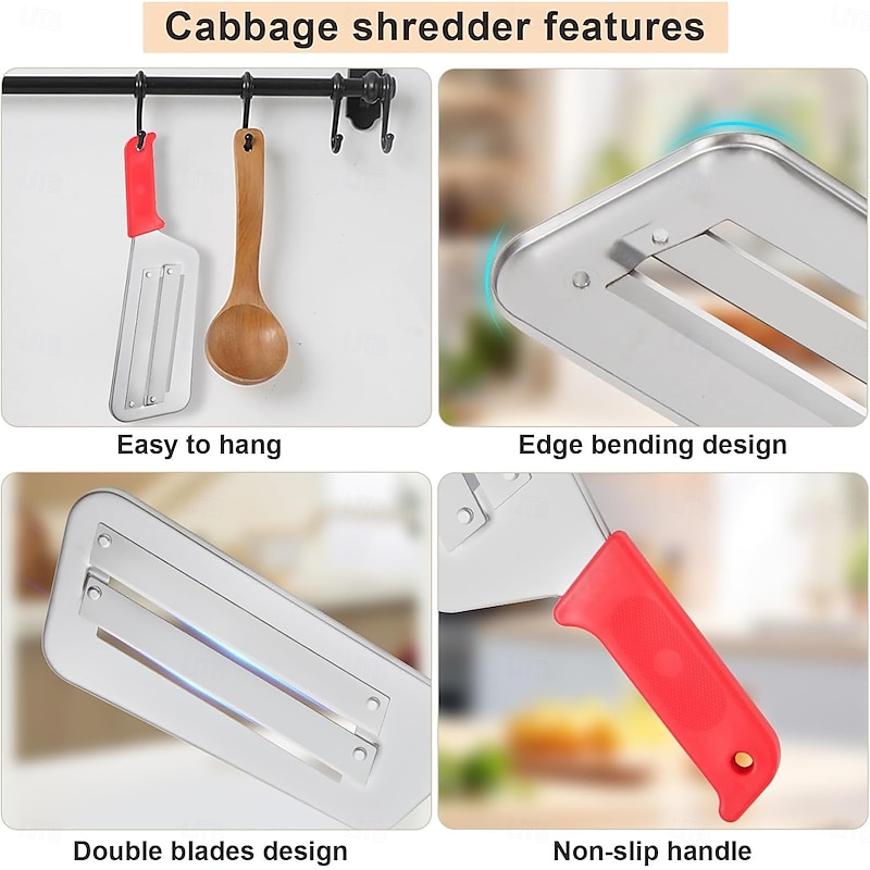 Cabbage Shredder for Coleslaw Sauerkraut cabbage slicer Cutter Chopper kitchen Knife Cabbage Peeler Lettuce Shredder lettuce Knife Cabbages Graters for Kitchen Fruit Vegetable Slicer Mandoline Slicers4