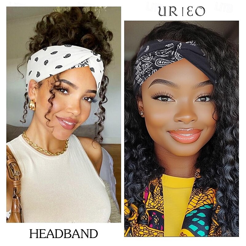 4PCS Boho Bandanas Headband Knotted Hair Bands Paisley Head Turban Sport Yoga for Women4