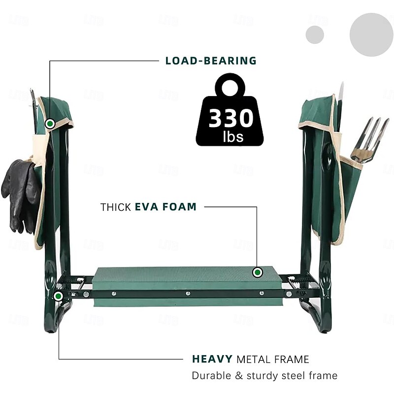 Garden Kneeler and Seat Bench, Heavy Duty Portable Gardening Stools Foldable Garden Stool, EVA Foam Pad, Gardening Gifts for Women Men Seniors Gardener4