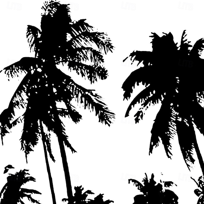 Men's Coconut Tree Tropical Plants Trousers Baggy Pants Casual Pants Mid Waist Hawaiian Vacation Holiday Beach Wear Drawstring Elastic Waist Wide Leg Summer Spring 3D Print White2