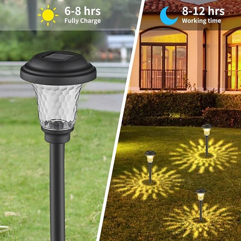 2 Pcs Outdoor Pathway Lights Waterproof Solar Plug-In Lights – Ideal for Courtyard, Garden Paths, Lawns, Villas, and Landscape Lighting with Stunning Projection Effects3