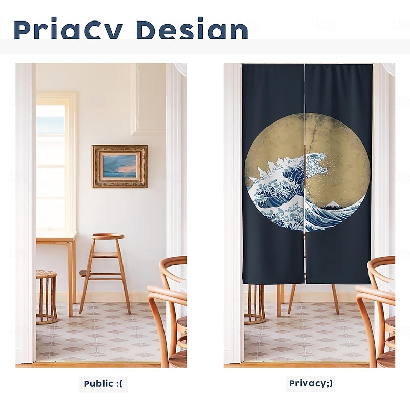 Kitchen Curtains Door Curtains Tapestry Decor,Japanese Noren Door Curtain Panel, Room Divider for Porch Livingroom Office Bedroom Patio4
