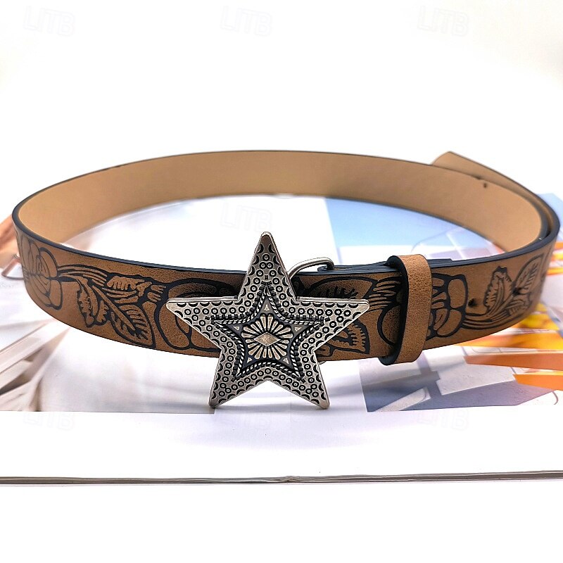 Men's Belt Waist Belt Brown Alloy Durable Adjustable Florals Outdoor Daily 2025 - $5.49