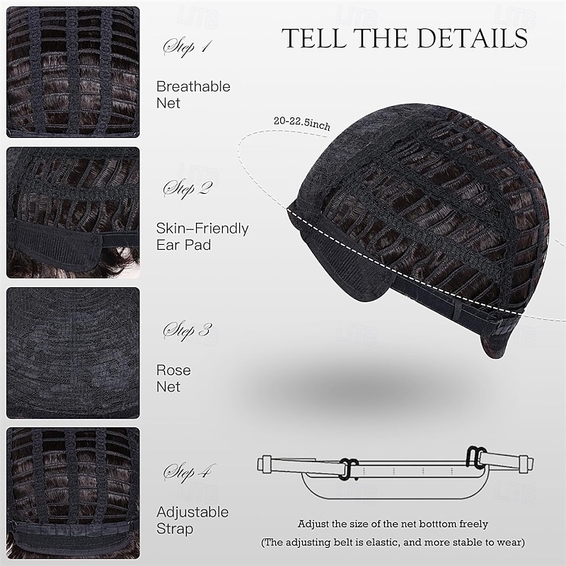 Men's Brown Wig Natural Wavy Curly Long Hair Wig Men 70s 80s Rocker Cosplay Synthetic Wigs for Halloween Costume Accessory4