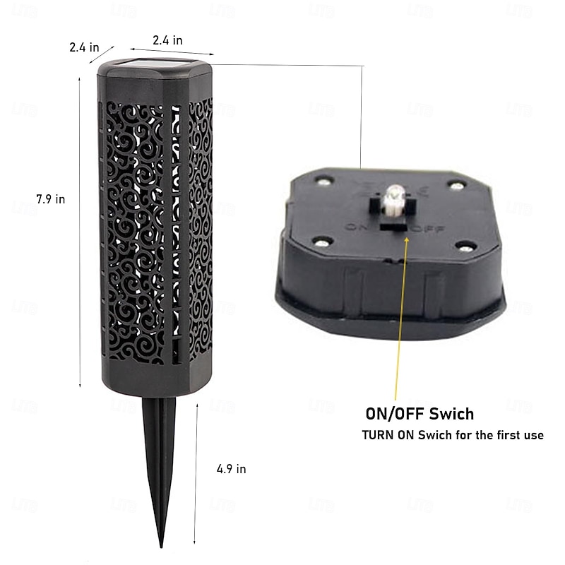 4 Pcs Outdoor Pathway Lights Waterproof Solar Hollow Projection Floor Plug in Light Courtyard Garden Path Lawn Landscape Light Wedding Festival Decoration Light2