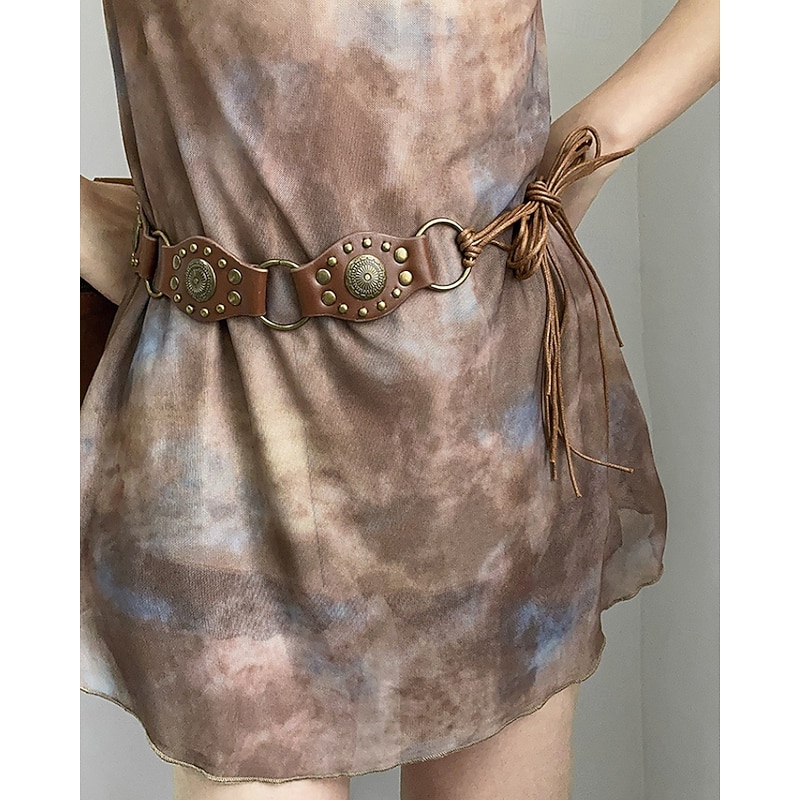 Women's Belt PU Black Brown Coffee Waist Belt Daily Holiday Floral3