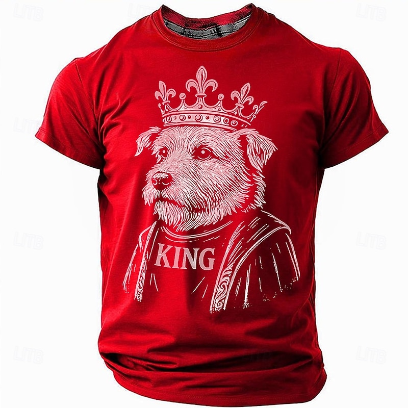 King Charles Alpha Dog Men's Animal T Shirt Short Sleeve T shirt 3D Print Crew Neck Shirt Fashion Daily Basic Street Casual Daily Black Green Summer Spring All Seasons Clothing Apparel4
