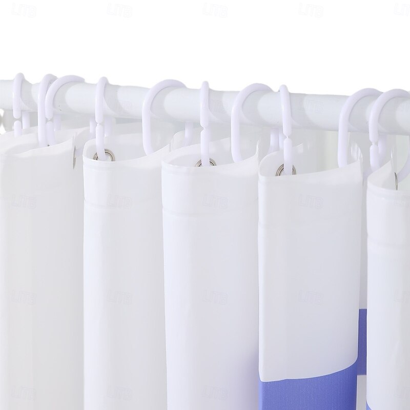 PEVA Shower Curtain Pattern Printed Bath Curtain Waterproof Mildew Proof, Including Hooks 180x180cm 70"x70"2
