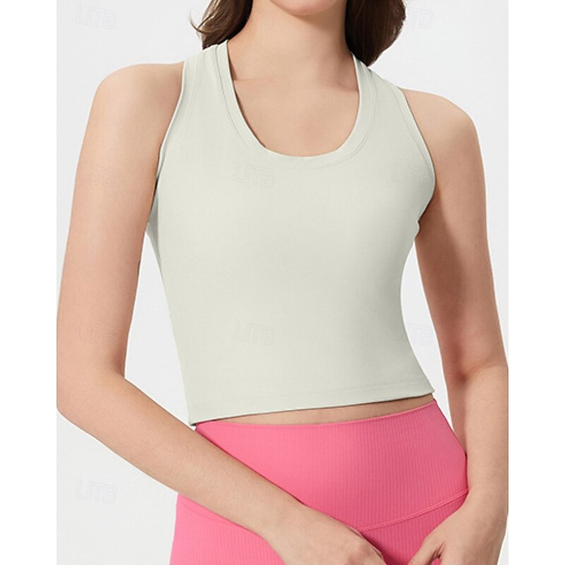 Women's Solid Colored Workout Tank Top Sports Tank Top Tennis Tank Top Tennis Tank Tops Sleeveless Backless Shockproof Breathable Tennis Golf Pickleball Round Neck Dark Grey Black White Tennis3