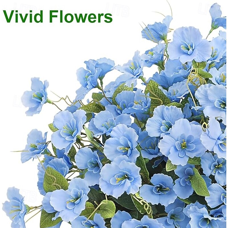 8 Bundles Artificial Hibiscus Flowers for Outdoors Decoration Faux Silk Flowers Bouquet UV Resistant Fake Plants for Garden Porch Patio Vase Box Planter Indoor Outdoor Home Decor Mixed3