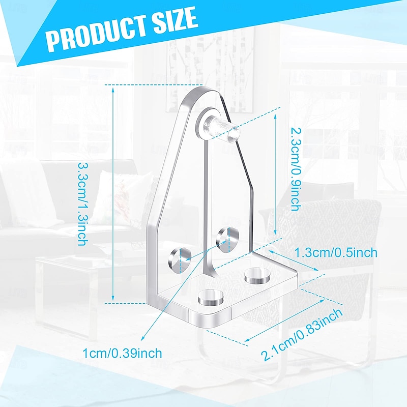 12 Pieces 1 Inch Hold Down Brackets Clear Plastic Hooks Blind Holder Replacements for 1 Inch Mini Horizontal Blinds Shades Windows Doors3