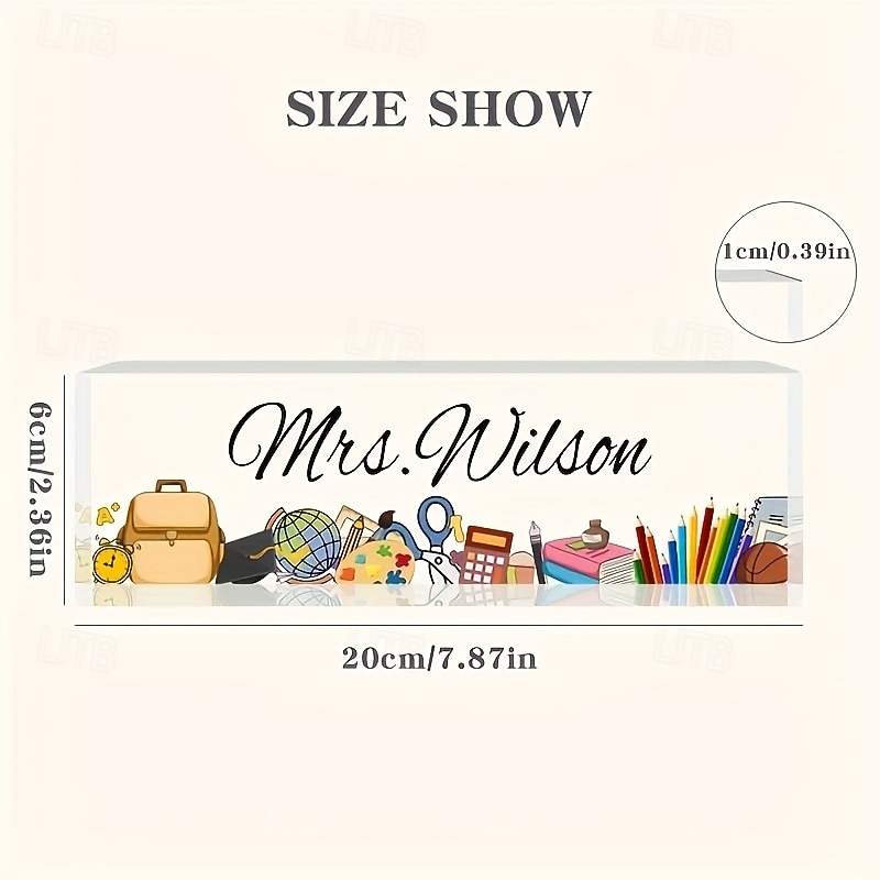 Personalized Acrylic Student Name Plaque, Custom Desk Name Plate for Kids, Classroom Decor and Gift for Halloween, Thanksgiving, Easter, Anniversary3