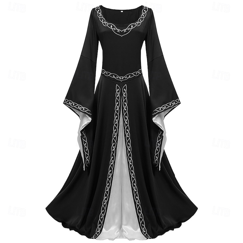 Medieval Renaissance Cocktail Dress Prom Dress Viking Outlander Elven Fancy Dress Women's Celtic Fantasy Royal Halloween Carnival Masquerade Party LARP Ren Faire Adults Dress2