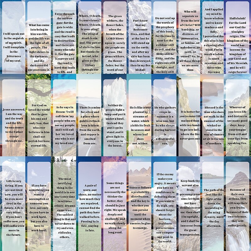 30pcs Bible Bookmarks with Scenic Backgrounds, Minimalist Aesthetic Scripture Verses, Inspirational Christian Bookmarks for Books, Journals, Study, Church Gifts2