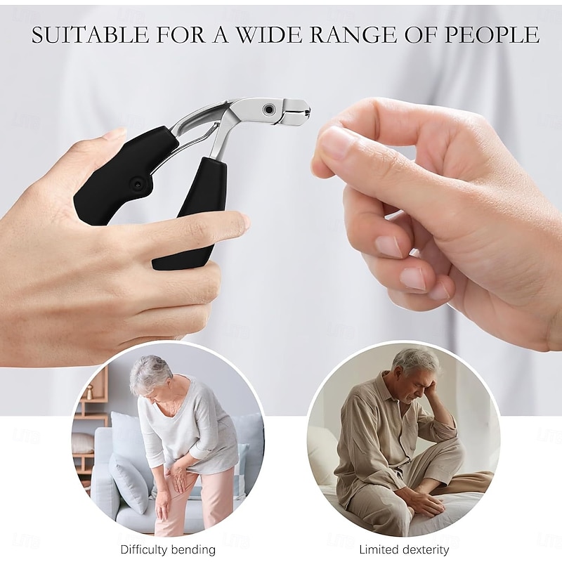 4pcs/set Nail Clippers for Seniors, Wide Jaw Fingernail Clippers and Angled Head Toenail Clippers for Thick Nail, Professional German Nail Clippers for Men, Women&Pregnant3