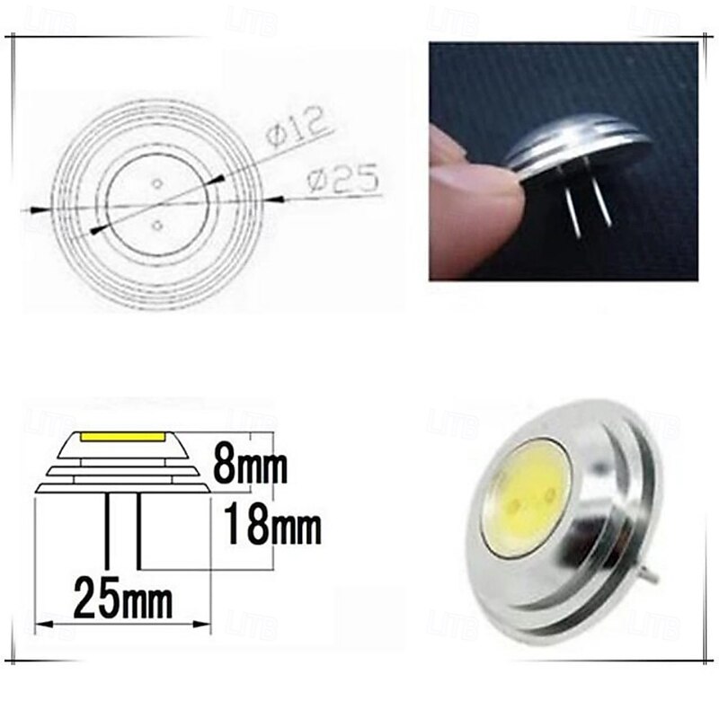 G4 LED Light Bulbs DC 12V 2W COB LED Bulb G4 Bi-Pin Base UFO Shape 20W Halogen Bulb Equivalent Bulb White Warm White 4pcs2