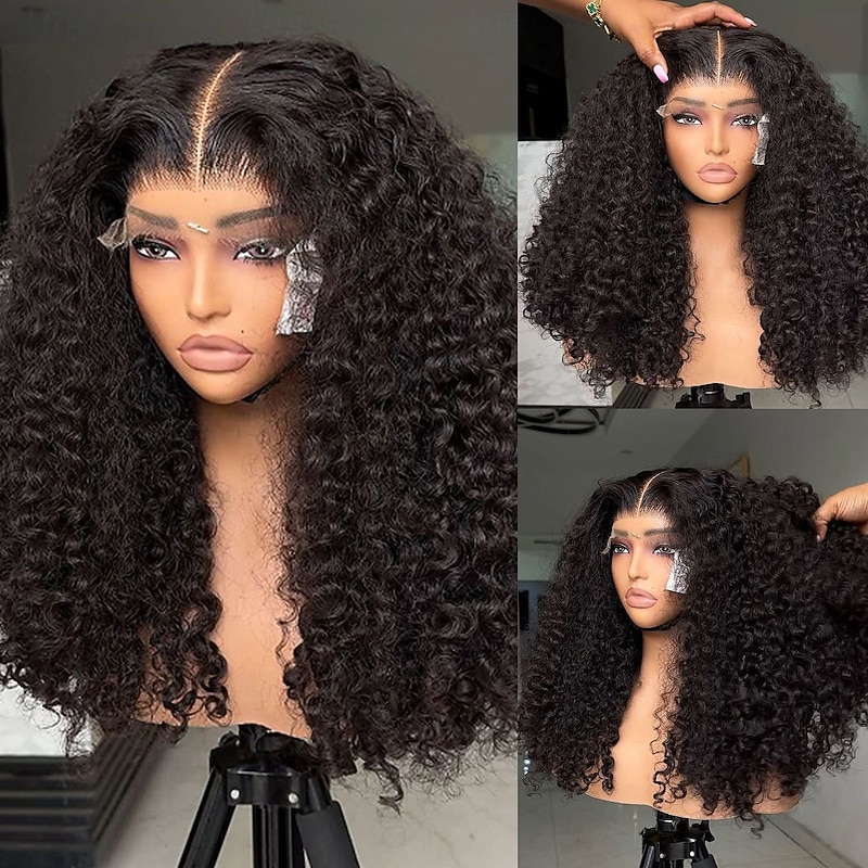 Culry Remy Human Hair 5x5 Closure Wigs Brazilian Remy Hair 13x4 Lace Front Wig Middle Part Burmese Curly Human Hair Wig3