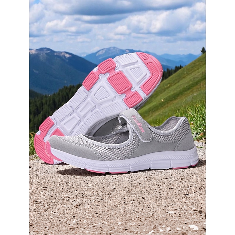 Women's Breathable Mesh Walking Shoes with Magic Tape Strap – Lightweight Athletic Flats, Great for Outdoor Fitness, Travel Hikes, Casual Errands & Active Lifestyles4
