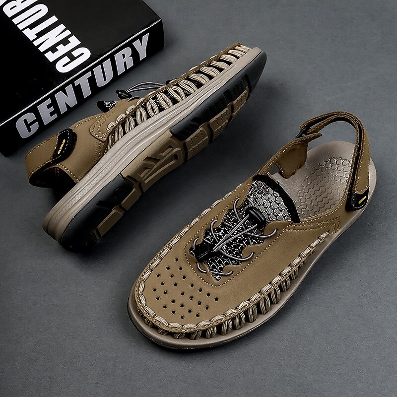 Men's Sandals Olive Outdoor Sandals with Adjustable Fit and Breathable Design for Hiking Water Sports and Summer Adventures3