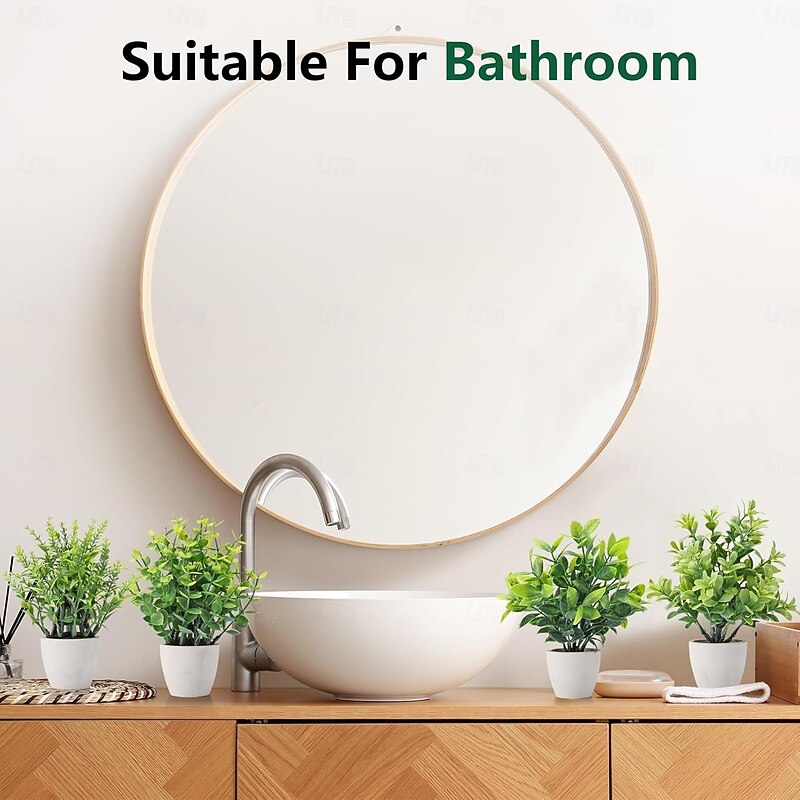 4 Pack Fake Plants Ceramic Mini Artificial Greenery Potted Plants for Home Decor Office Decor Room Decor Farmhouse Decor Indoor Table Bathroom Decor2