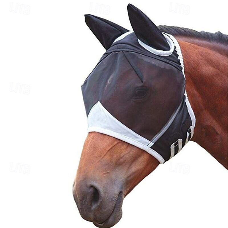 Breathable Horse Mask - Comfortable Mesh Horse Fly Mask With Ear - Equestrian Supplies - For Horses - For Summer & Outdoor Riding - Perfect Gift for Horse Lovers4