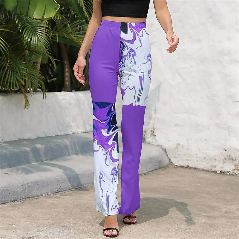 Retro Vintage Boho 1970s Bell Bottoms Pants Flare Leggings Flared Trousers Disco High Waist Psychedelic Fancy Dress Women's Halloween Carnival Vacation Music Festival Festival Adults' Pants4