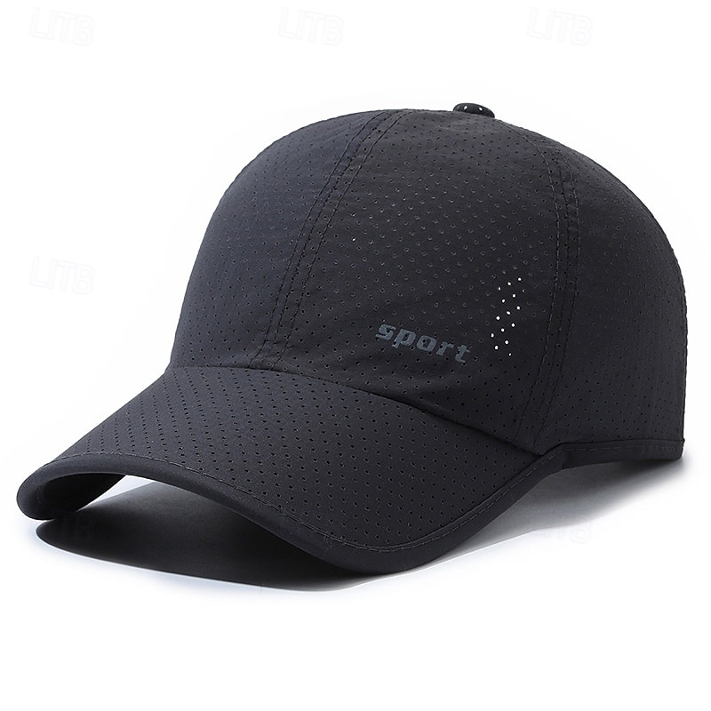 Baseball Cap Tennis Cap Men's Cap Letter & Number Sun Protection Moisture Wicking Breathable for Tennis Baseball Pickleball Summer Black Dark Navy Khaki4