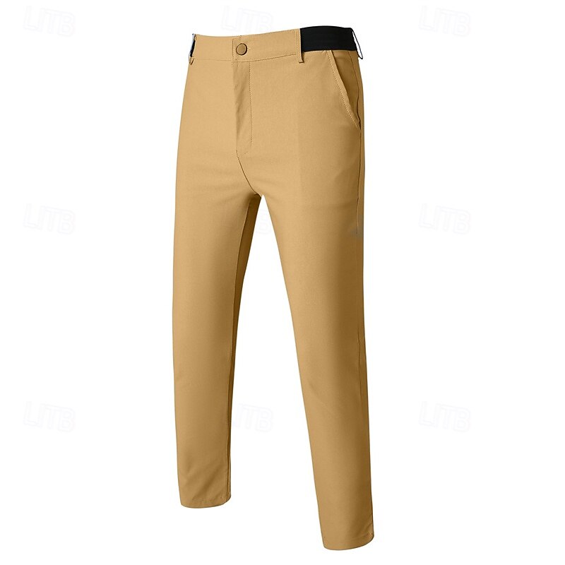 Men's Dress Pants Skinny Trousers Chinos Buttons Pocket Plain Comfort Formal Party Work Fashion Classic Style Black Army Green Micro-elastic2