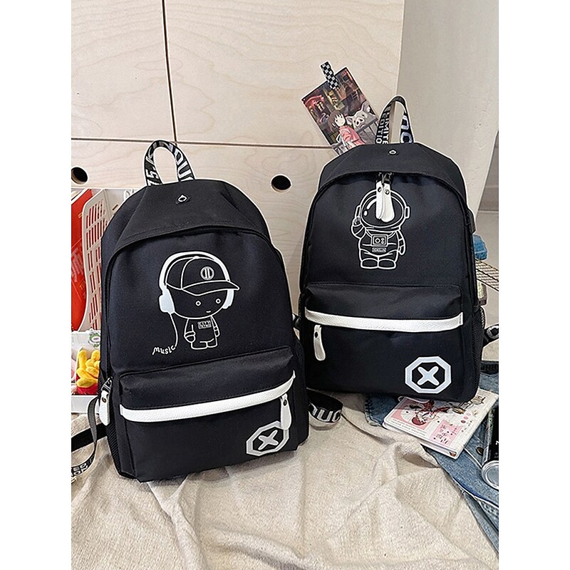 Boys' Luminous Cartoon USB Charging Backpack – Lightweight School Bag with Headphone Port, Glow-in-the-Dark Design for Teens, Travel and Daily Use3