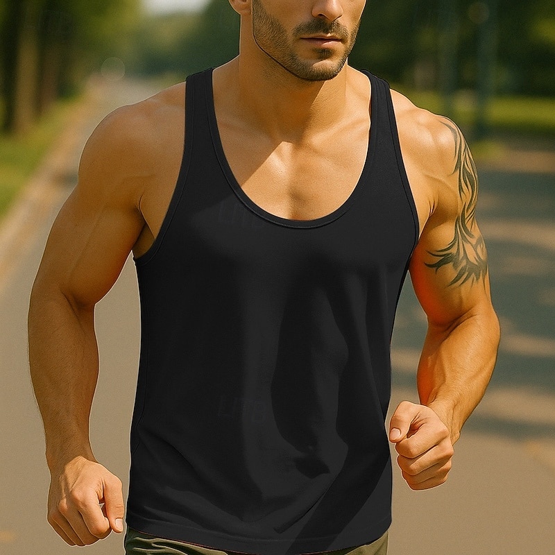 Men's Tank Top Vest Top Undershirt Sleeveless Shirt Sleeveless Crew Neck Summer Plain Fashion Designer Basic Classic Vacation Street Going out Black White Royal Blue Top Tee for Men4