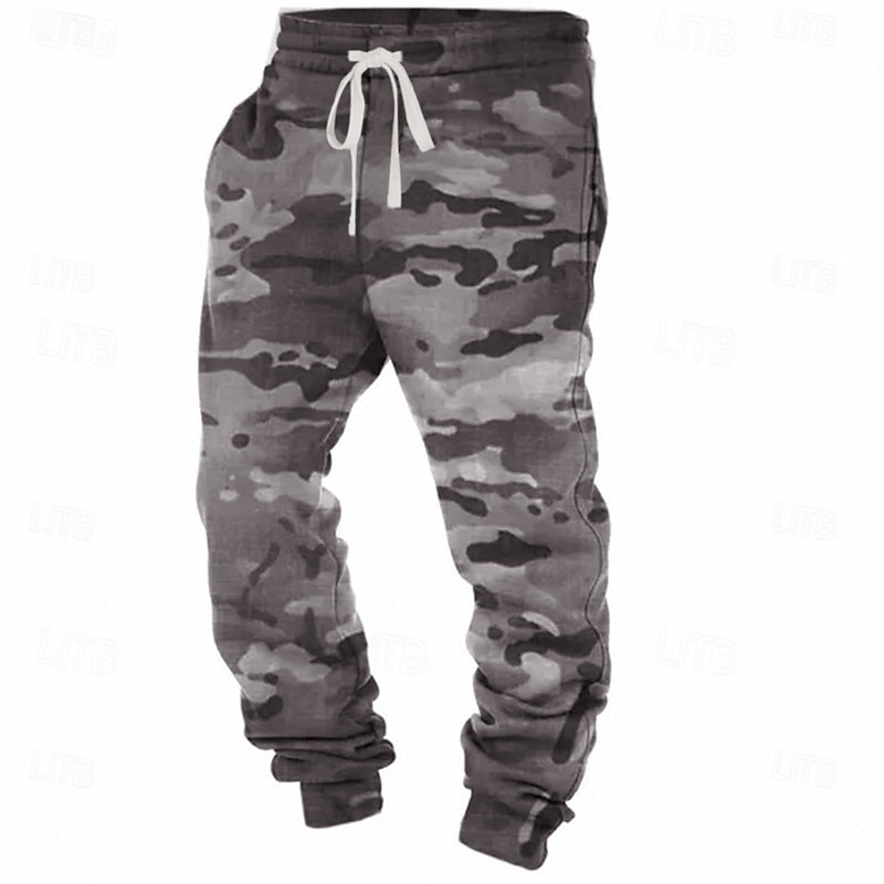 Camouflage Camo / Camouflage Casual Men's 3D Print Sweatpants Joggers Pants Trousers Outdoor Street Casual Daily Polyester Green Khaki Gray S M L Mid Waist Elasticity Pants2