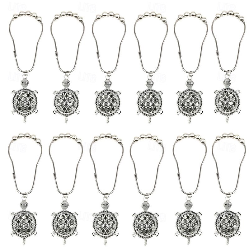 1pc Golden Sea Turtle Shower Curtain Hooks With Ball Bearings, Turtle-shaped Curtain Tiebacks, Shower Curtain Hooks For Bathroom Accessories4