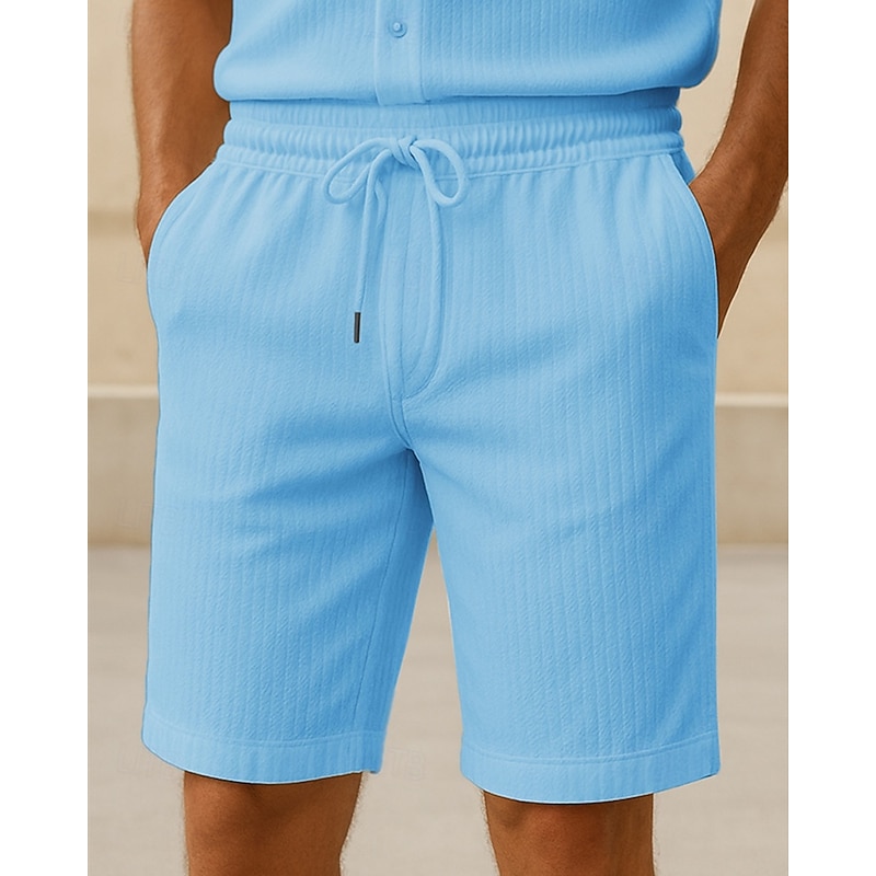 Men's Shorts Summer Shorts Casual Shorts Pocket Drawstring Elastic Waist Plain Comfort Breathable Short Outdoor Vacation Sport Casual Black Wine