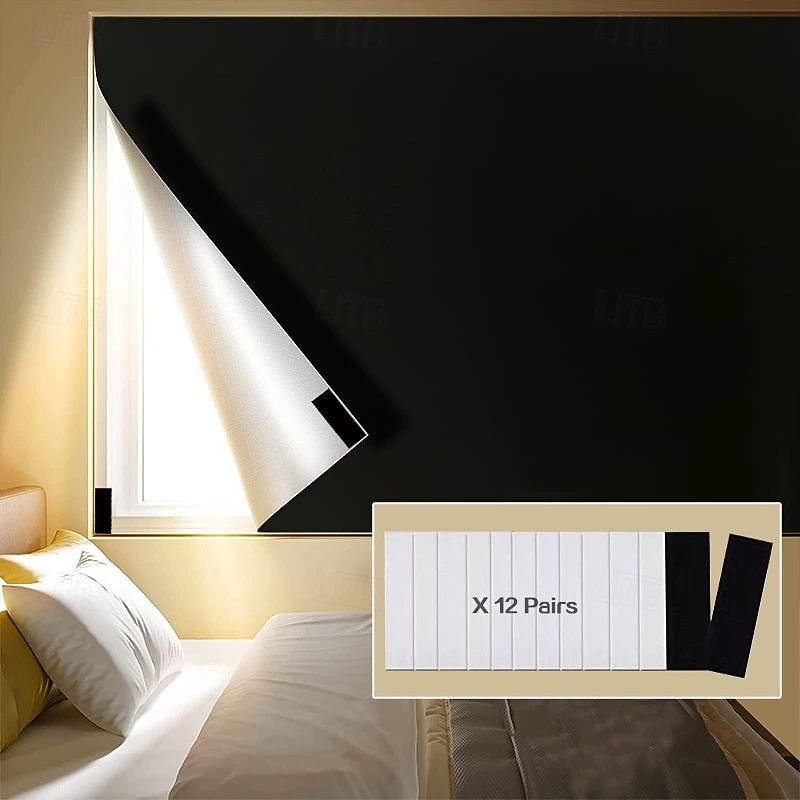 Black Portable Blackout Curtains for Bedroom-Full Blackout Window Cover Film Portable Travel Blackout Curtains Temporary Blind Screen Darkening Fabric Blackout Blinds for Baby Nursery2