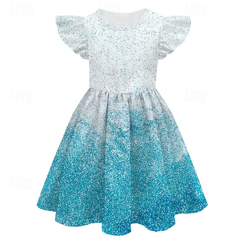 Girls' 3D Color Gradient Dress Sleeveless Summer Spring Vacation Daily Holiday Beautiful Sweet Kids 4-12 Years Casual Dress A Line Dress Knee-length Regular Fit2