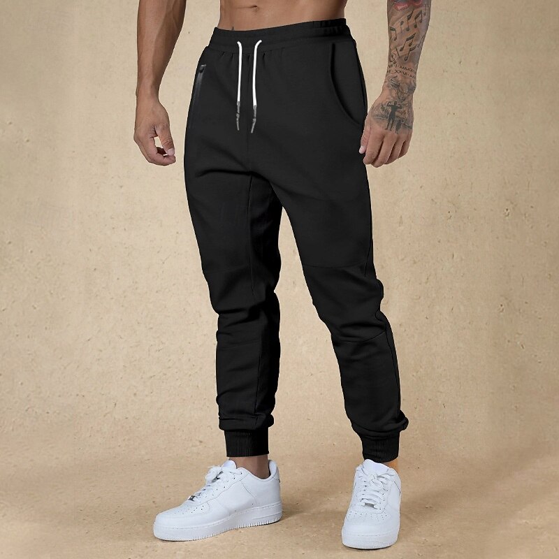 Men's Athletic Pants Sweatpants Joggers Trousers Sports Pants Pocket Drawstring Elastic Waist Plain Comfort Sports Outdoor Daily Fashion Casual Black Army Green Micro-elastic2
