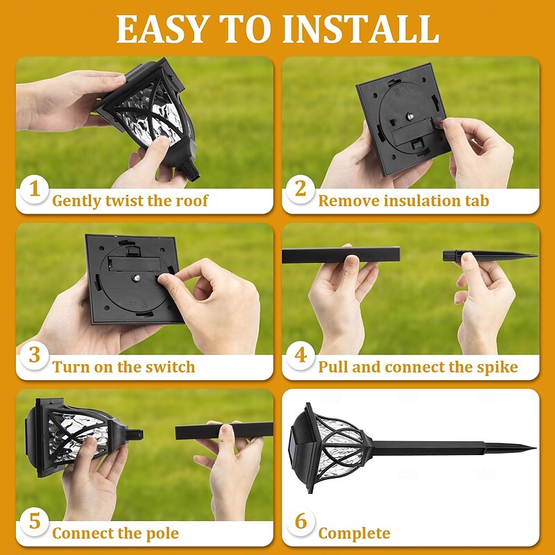 2 Pcs Outdoor Pathway Lights Solar Waterproof Floor Plug in Light Courtyard Garden Path Park Street Pool Villa Decorative Light Landscape Light Lighting4