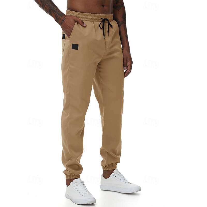 Men's Athletic Pants Trousers Jogging Pants Pocket Drawstring Elastic Waist Plain Comfort Sports Outdoor Daily Fashion Casual ArmyGreen Black Micro-elastic