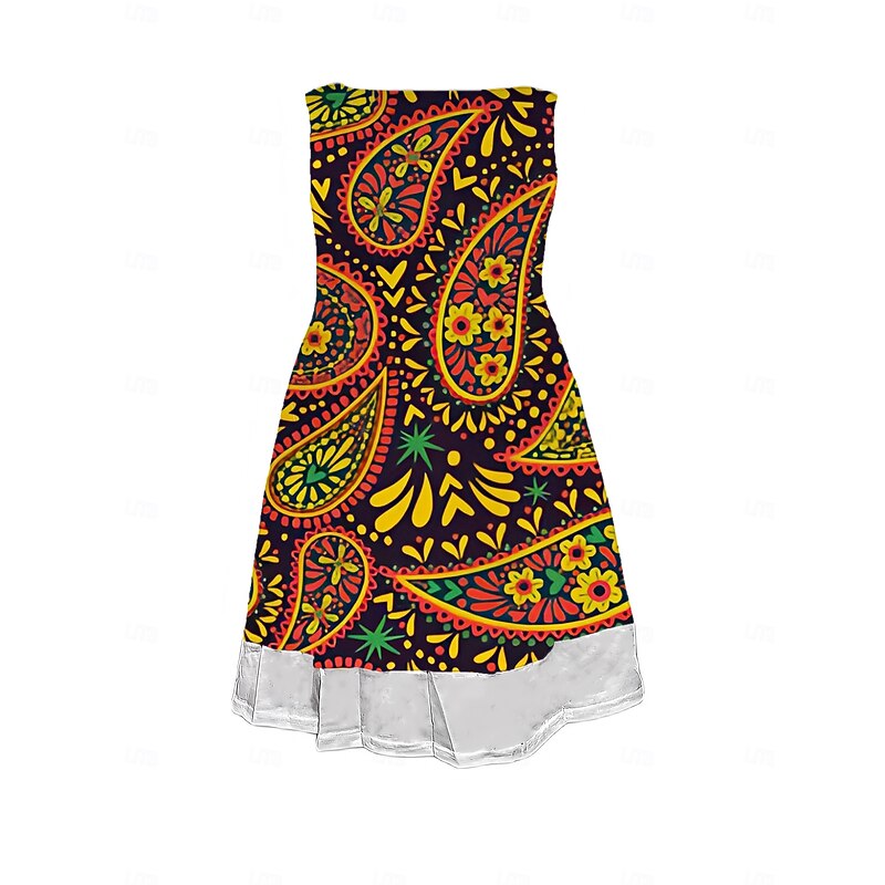 Women's Midi Dress Tank Dress Fashion Classic Outdoor Daily Weekend Regular Fit Graphic Flower Sleeveless Crew Neck Colorful Spring Fall2