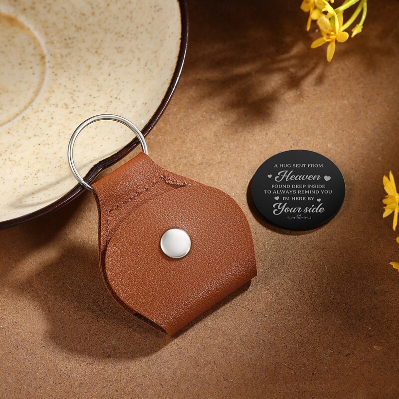 Personalized Memorial Photo Leather Keychain Custom Sympathy Gifts for Dad Mom Lover Friend, Father's Day Mother's Day Xmas Anniversary2