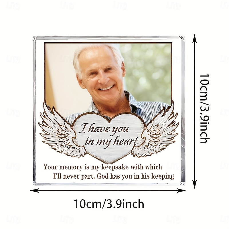 Personalized Photo Memorial Plaque, Custom Photo Acrylic Sympathy Gift for Loved One Loss, Tabletop Decor for Valentine's Day, Christmas, Thanksgiving, Graduation3