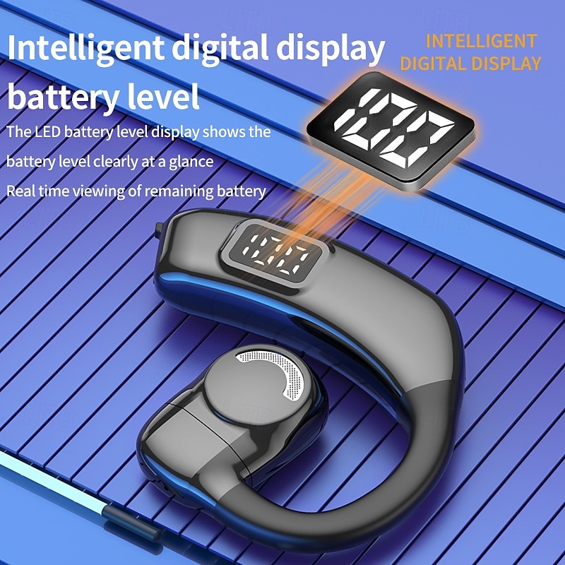 X30 Bluetooth 5.4 Wireless Ear Hook Headphones – LED Display, Low Latency, Lightweight Sports Earbuds with Mic for Gaming & Mobile Devices2