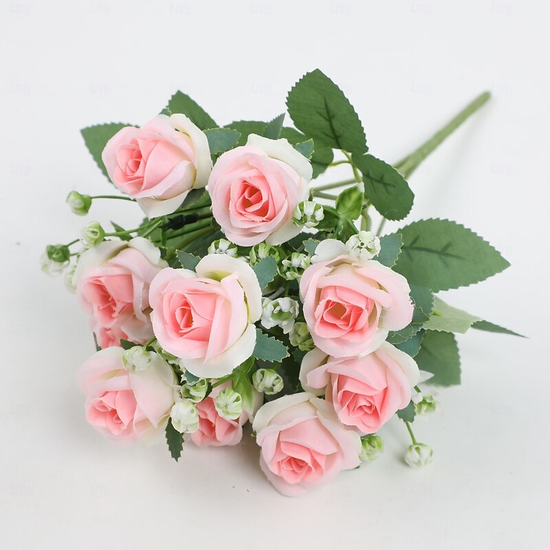 Artificial Rose Bouquet for Wedding, Large Faux Flower Arrangement, Bridal Photography Prop, Fake Flowers for Home, Desktop, Tabletop, Party Decoration4